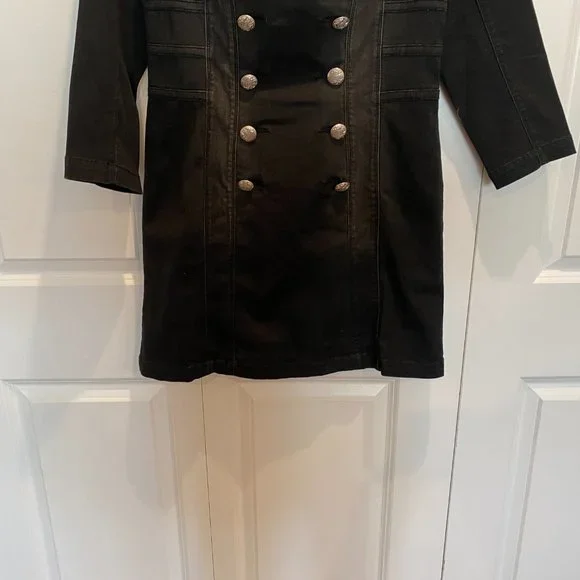 🎉🎊 HOST PICK 🎉🎊 Bebe Black Button Front Detail Dress Size 12 - Picture 6 of 10